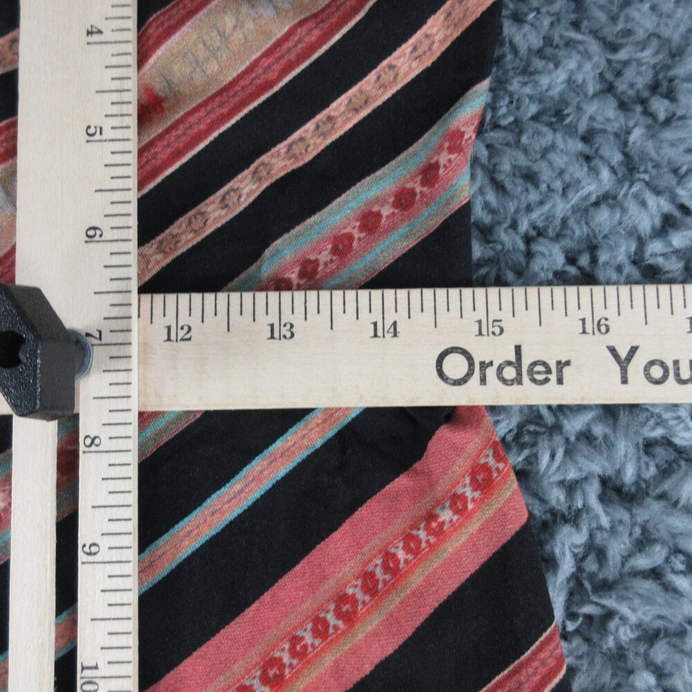 Peruvian Connection Dress Womens Medium Black Orange Coral Antiplano Stripe NWT - Picture 7 of 16